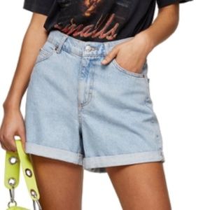 Topshop Cuffed Denim Shorts